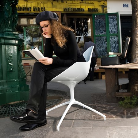 Chaise Cookie pivotante avec base étoile en aluminium 2