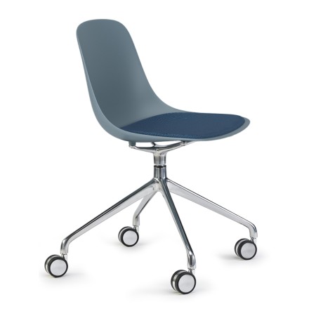 Chaise rembourrée pivotante à roulettes – Pure Loop Mono