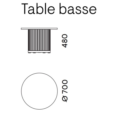 Table basse PARTHOS - dimensions