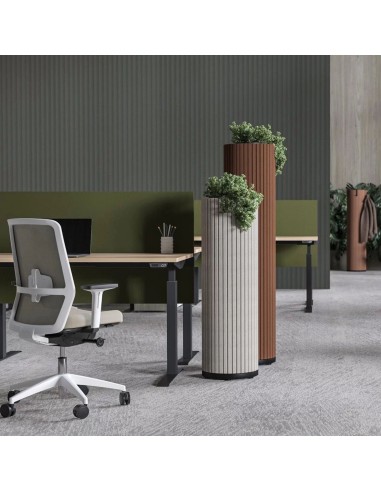 Bureaus travail colonnes acoustiques, décorations , prises PARTHOS