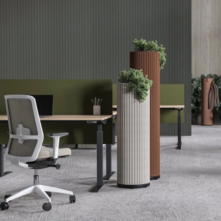 Bureaus travail colonnes acoustiques, décorations , prises PARTHOS