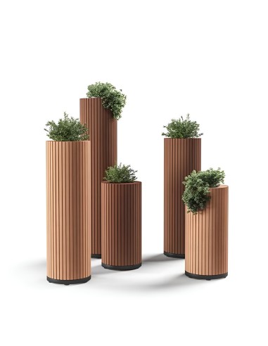 Colonnes acoustiques PARTHOS intégrant des plantes vertes en pot