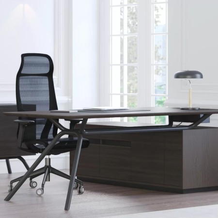 Bureau de direction ARQUS en placage bois avec caisson fixe intégré 2