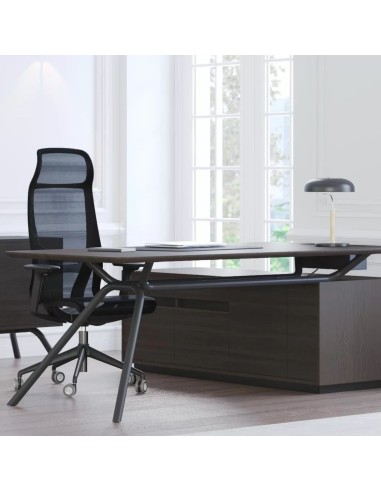 Bureau de direction avec passe câble, prise, rangement, tiroirs ARQUS