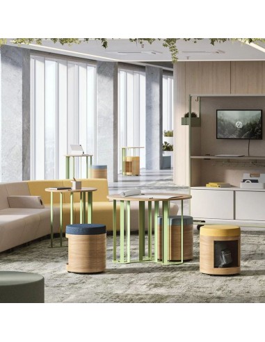 Bureau avec poufs ZooZoo - rangement intégré, roulettes, confort, personnalisé