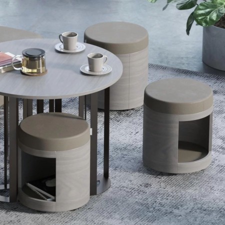 Tabourets poufs gris pour salle d'attente, détente, bureau - ZooZoo