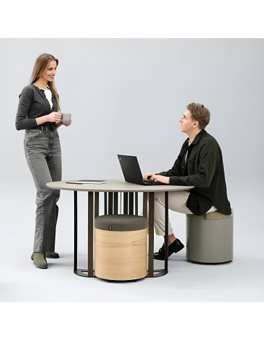 Table basse de réunion avec poufs de rangement pour échanges décontractés ZooZoo