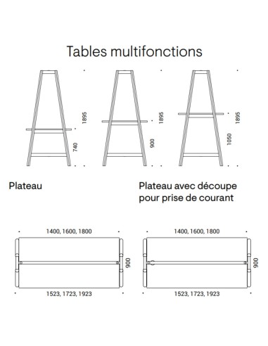 Dimensions Table Nova Wood Multipurpose