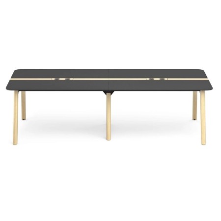 Table de réunion pour 4 personnes noire Nova Wood