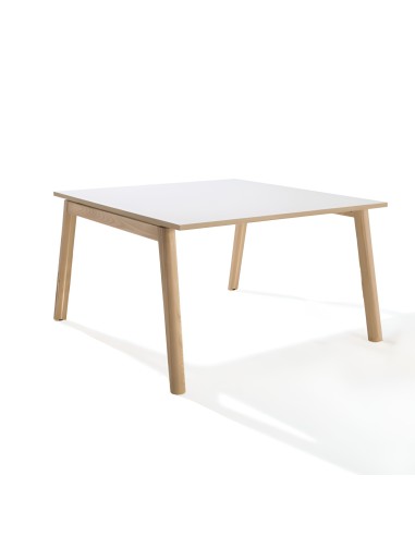 Petite table de réunion Nova Wood avec pieds en bois massif