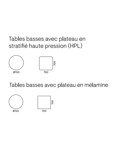 Dimensions de la table basse Nova Wood