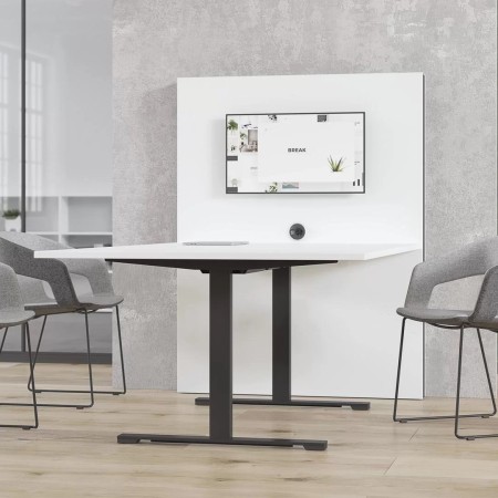 Table blanche connectée avec écran mural pour réunions dynamiques MEDIA