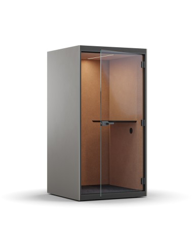 Cabine acoustique individuelle noire avec parois en feutre PET