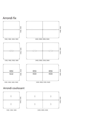 Dimensions du bench arrondi ROUND