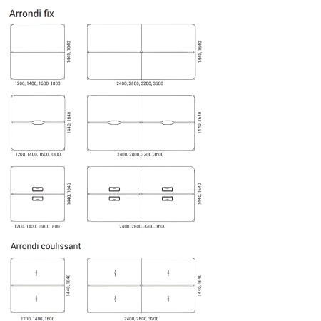 Dimensions du bench arrondi ROUND