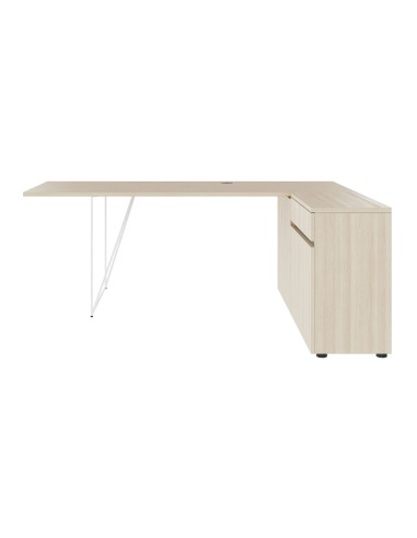 Bureau en bois clair et structure fine pour espaces de travail et direction - armoire en coin AIR