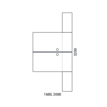 Dimensions du bureau AIR double avec rangement intégré