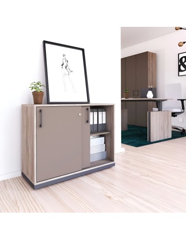 Meuble de rangement bas pour bureau et espaces pro avec design élégant CHOICE bois