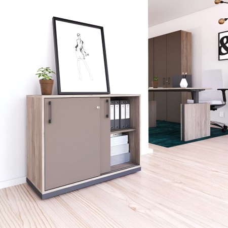 Meuble de rangement bas pour bureau et espaces pro avec design élégant CHOICE bois