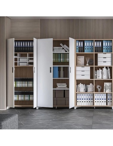 Armoires CHOICE ouvertes avec rangements dossiers et vêtements bureau