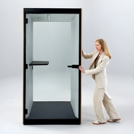 Cabine acoustique SONUS S mobile avec parois vitrées