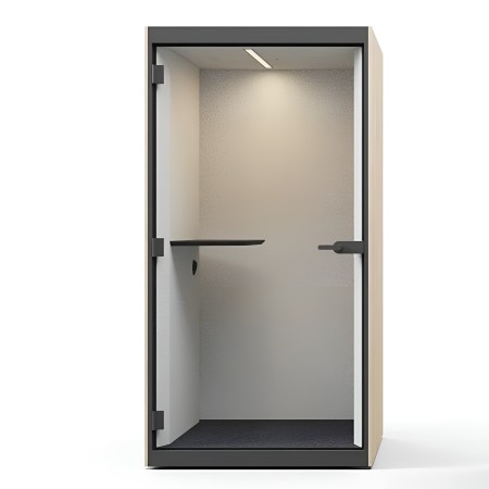 Cabine acoustique SONUS S vide avec éclairage LED et tablette murale intégrée