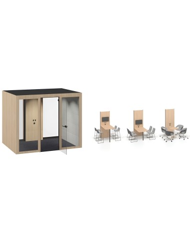 Cabine 4 places avec 3 types d'aménagements intérieurs au choix Silent Room L