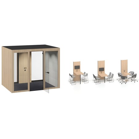 Cabine 4 places avec 3 types d'aménagements intérieurs au choix Silent Room L