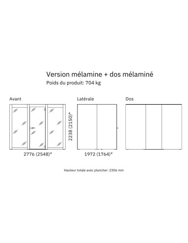 Version mélamine et dos mélaminé