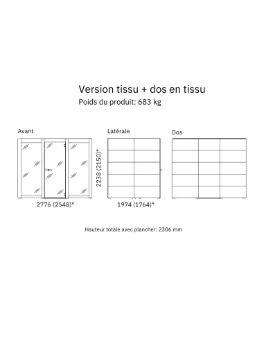 Version tissu et dos en tissu