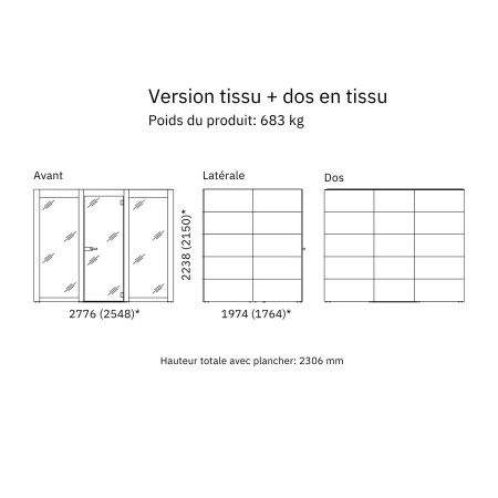 Version tissu et dos en tissu