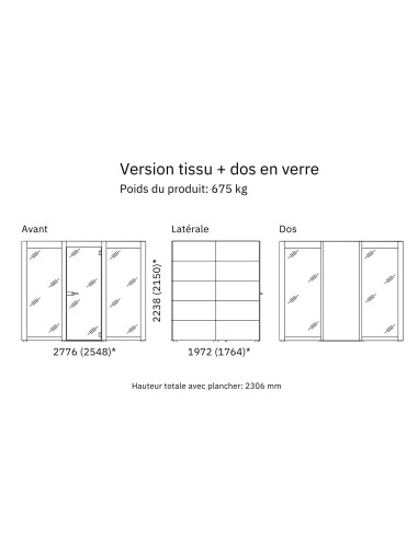 Version tissu et dos en verre