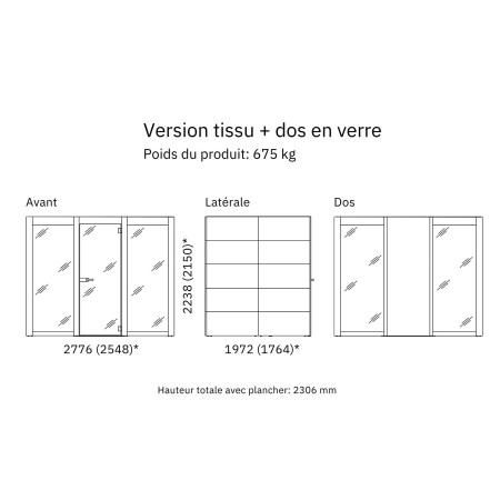Version tissu et dos en verre