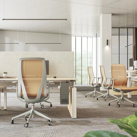 Fauteuil de bureau D-CHAIR noir avec dossier résille et accoudoirs fixes 2