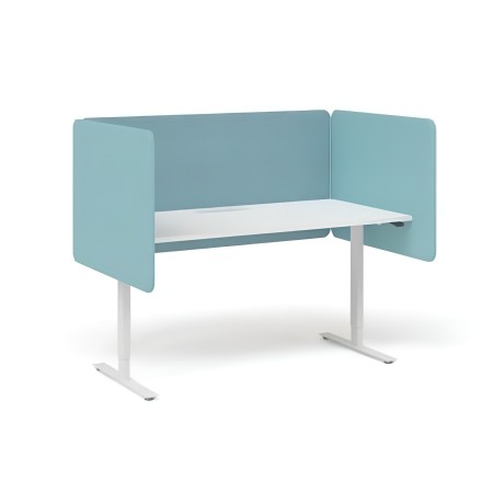 Bureau avec cloison et écrans latéraux acoustiques des 2 côtés DESK 760