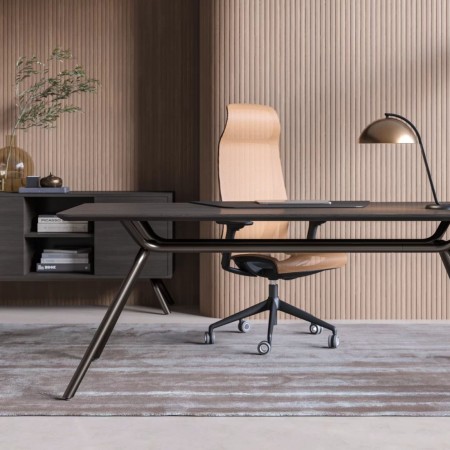 Fauteuil de direction D-CHAIR noir avec dossier haut en résille et accoudoirs fixes 2