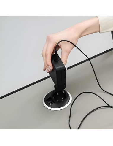 Prise de la table Round Multipurpose avec électricité - conférence connectée
