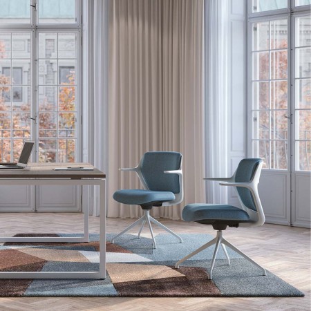 Chaise OFY tissu beige avec patins fixes – accoudoirs non inclus 2