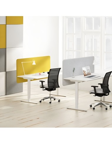 Bureau multipostes colorés avec écrans de protection sonore - travail au calme DESK 760