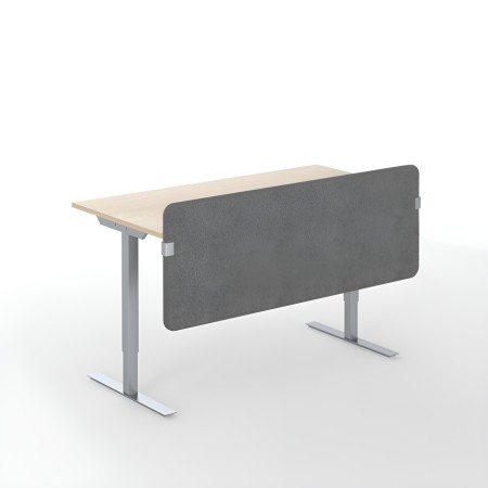Écran acoustique gris pour bureau réglable en hauteur – montage latéral ajusté
