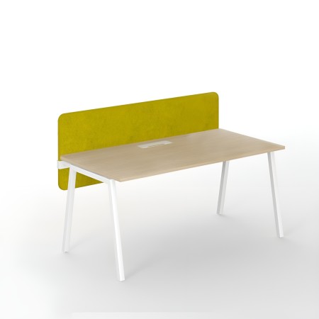 Séparateur acoustique jaune pour bureau droit – isolation sonore et design épuré