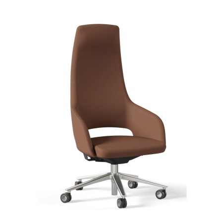 	Chaise de direction marron vue de face - Sandie