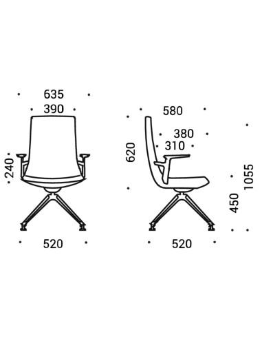 Dimensions du modèle North Cape sans accoudoirs – North Cape