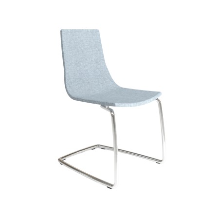 Dimensions chaise North Cape porte-à-faux – coque tissu bleu clair pour espaces de conférence