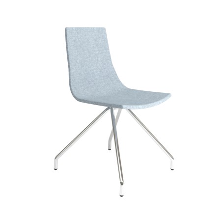 Chaise North Cape piètement 4 pieds fixe – revêtement tissu bleu clair