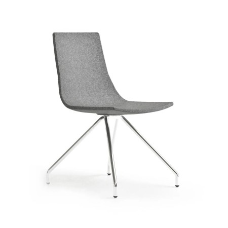 Chaise North Cape 4 pieds fixes – vue latérale avec revêtement tissu gris