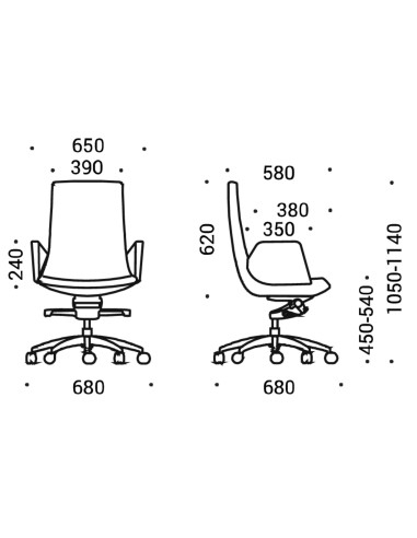 Dimensions produit North Cape : hauteur d’assise réglable