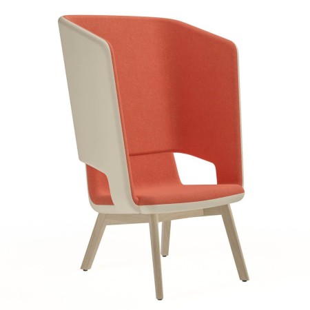 Fauteuil lounge dossier haut tissu pieds bois frêne – TWIST&SIT Soft