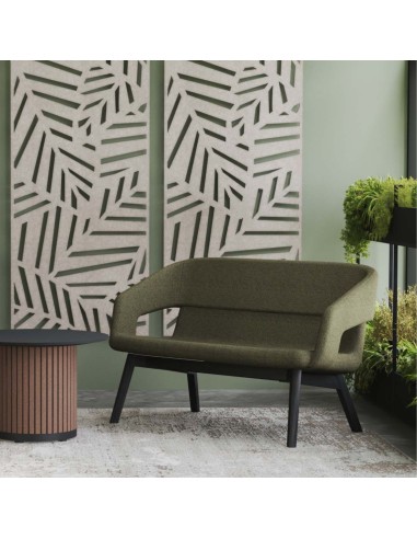 Canapé TWIST&SIT Soft olive avec piètement bois noir – Mobilier d’accueil moderne