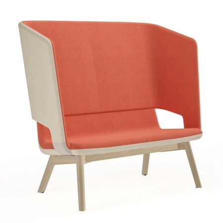 Canapé dossier haut bicolore orange et beige – TWIST&SIT Soft bois clair